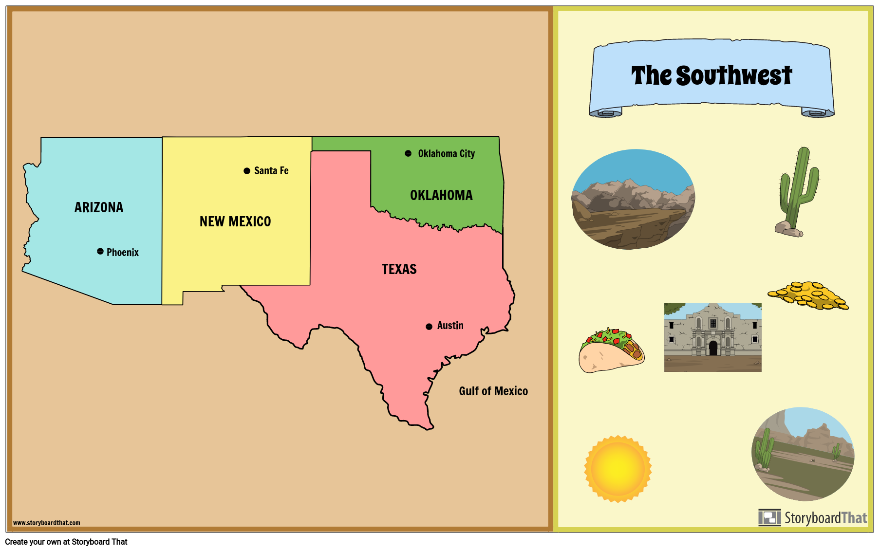 Southwest Region Printable Worksheet