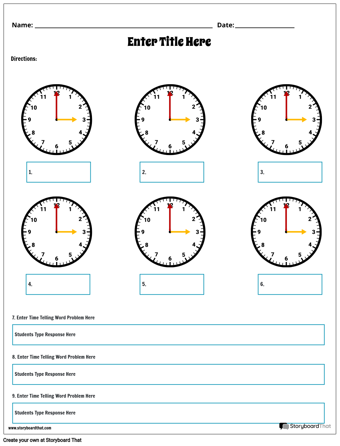 Telling Time Digital Worksheet