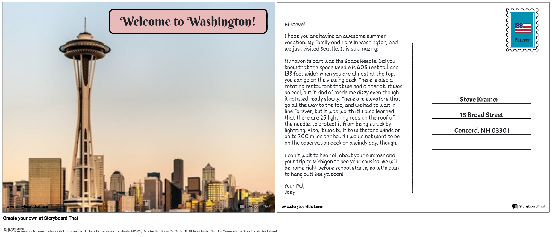 Washington Landmark Postcard
