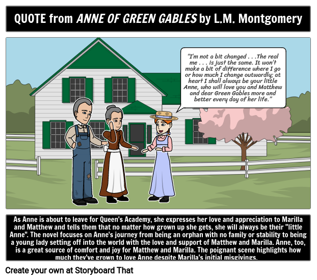 Anne of Green Gables Favorite Quote Storyboard