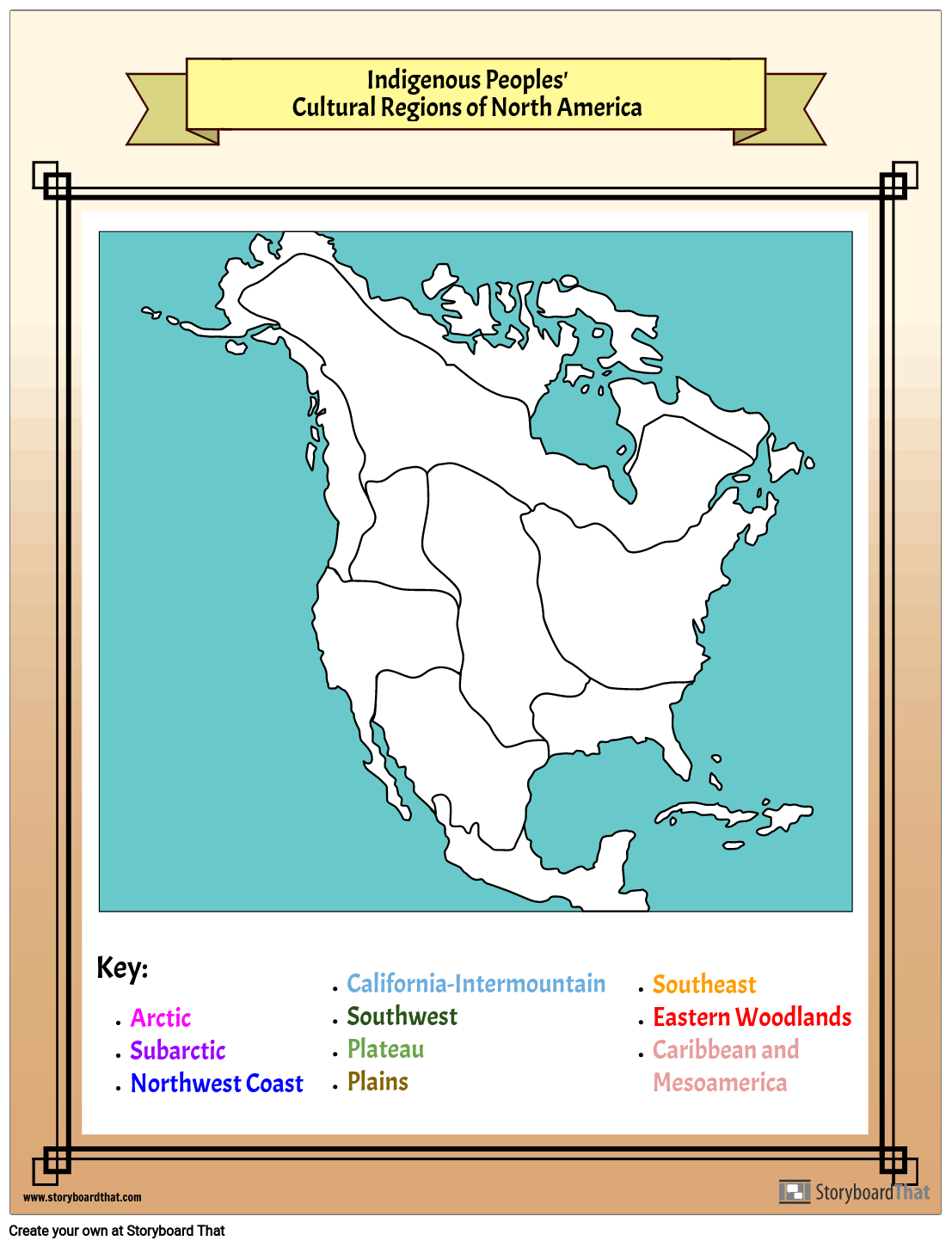 Indigenous Peoples of North America Map Template