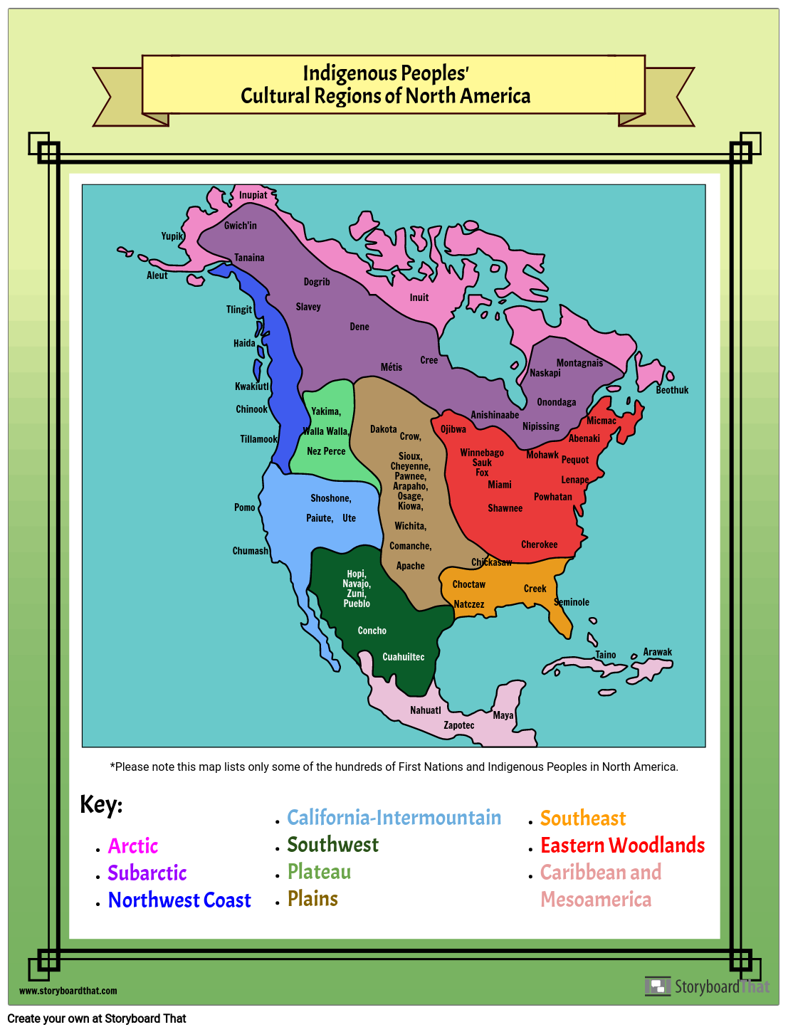 Indigenous Peoples of North America Map