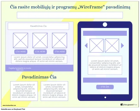 Įmonės Planšetinio Kompiuterio „WireFrame“ Šablonas 2