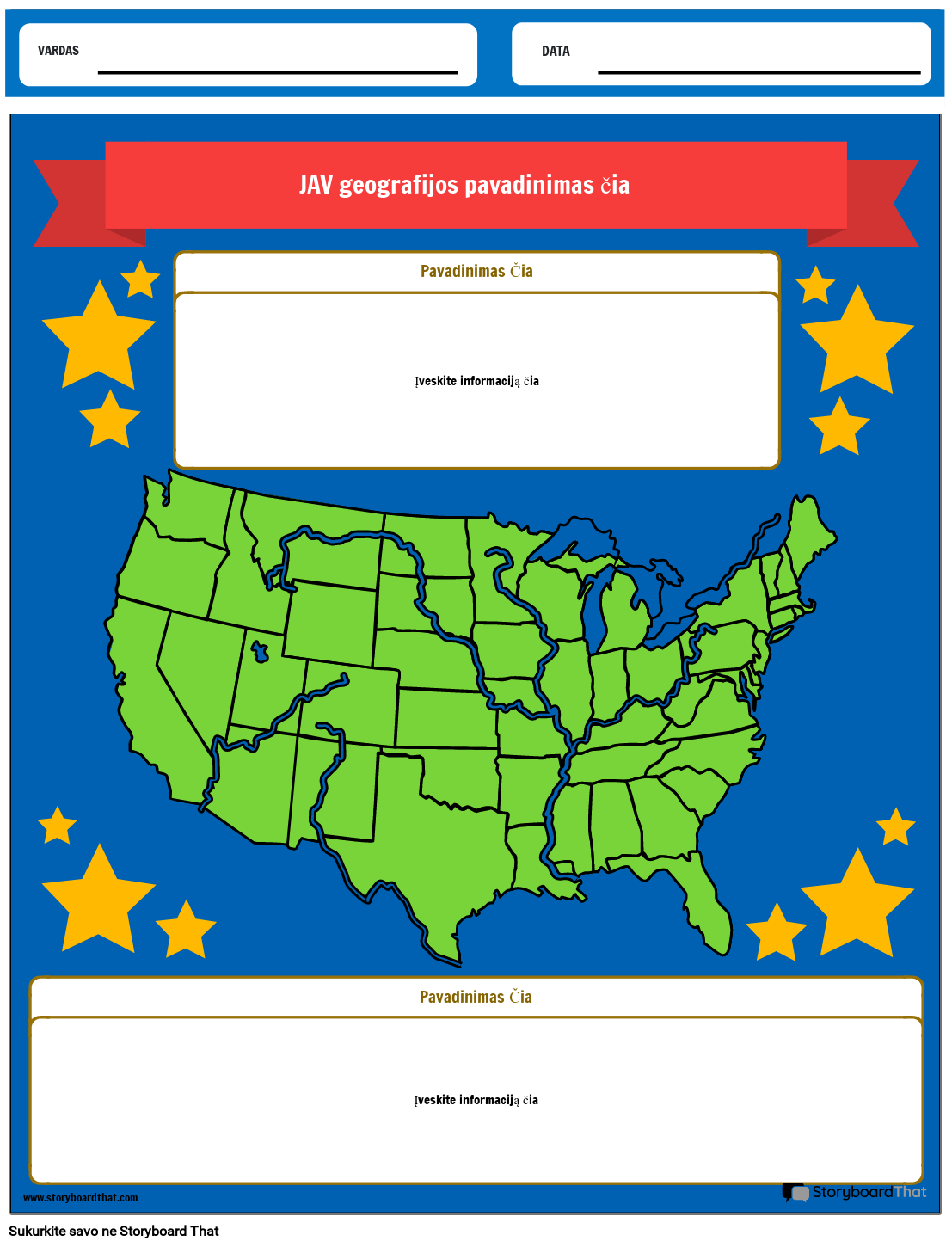 JAV Geografinio Portreto Spalva 1
