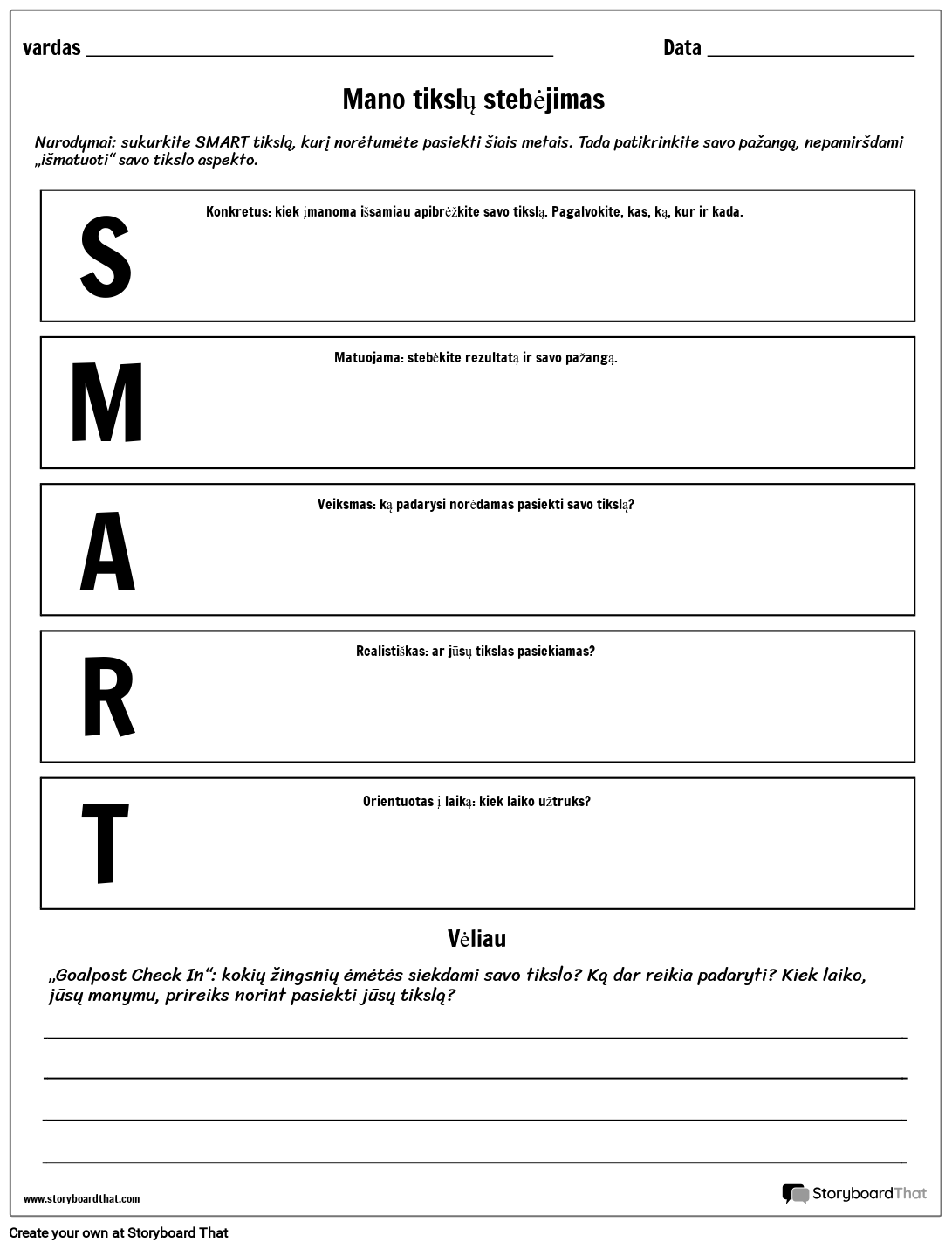 Making SMART Goals Worksheet Storyboard Por Lt examples