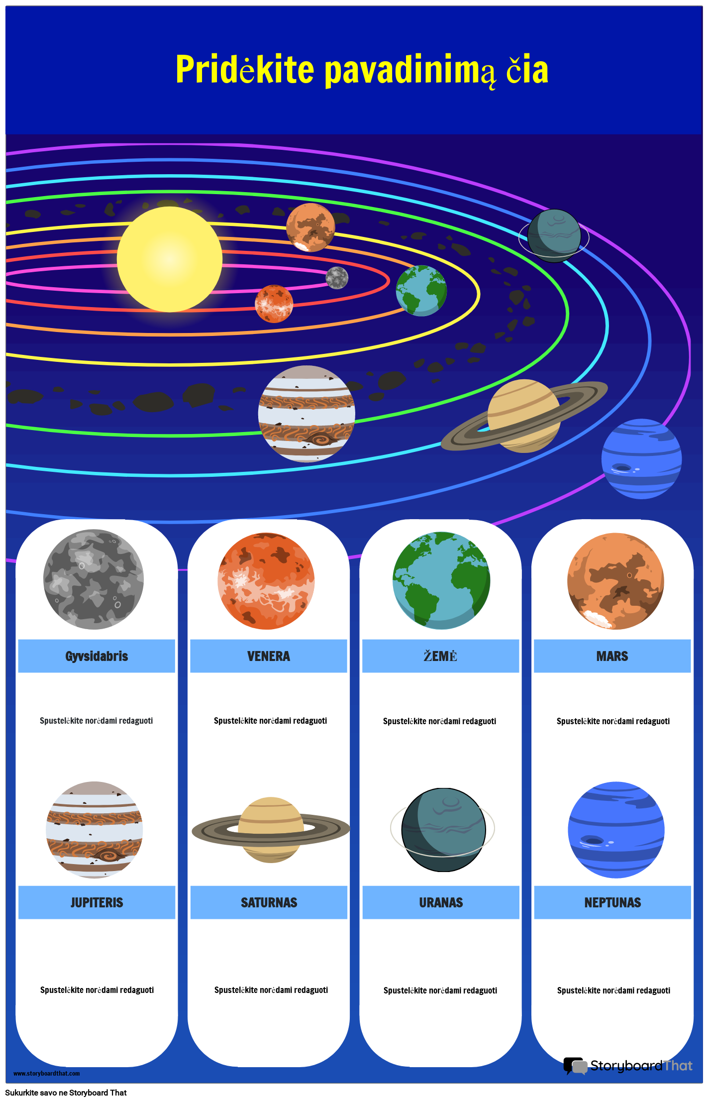 Saulės Sistemos Klasės Plakatas