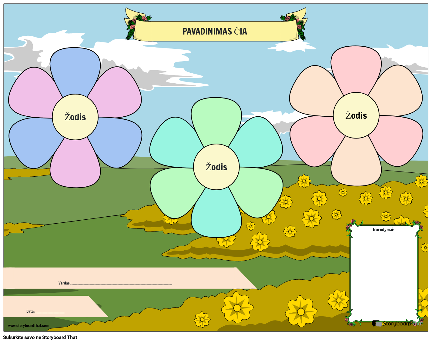Veiksmažodžių Tipas Gėlių Diagrama