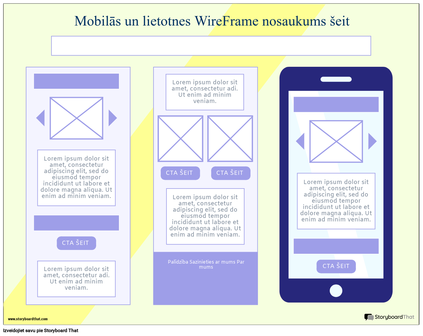 Corporate Mobile WireFrame 3. veidne
