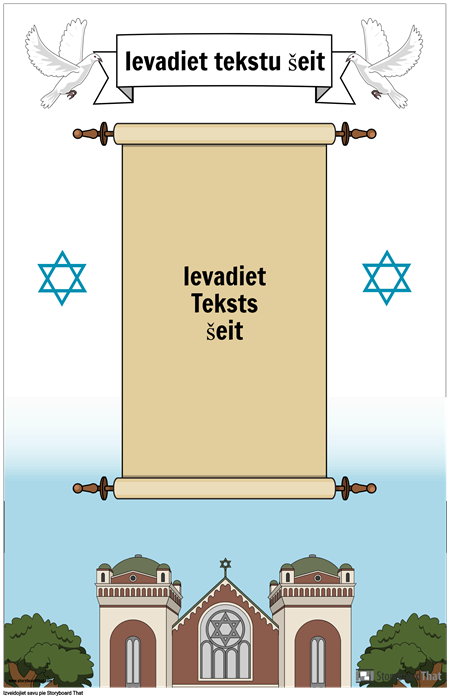 Ebreju plakāts ar ritināšanu