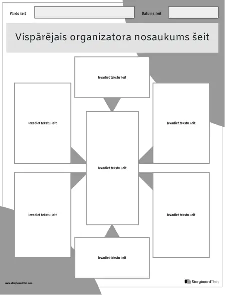 Jauns Lapas izveides vispārīgais grafikas organizētājs 4 (melnbalts)