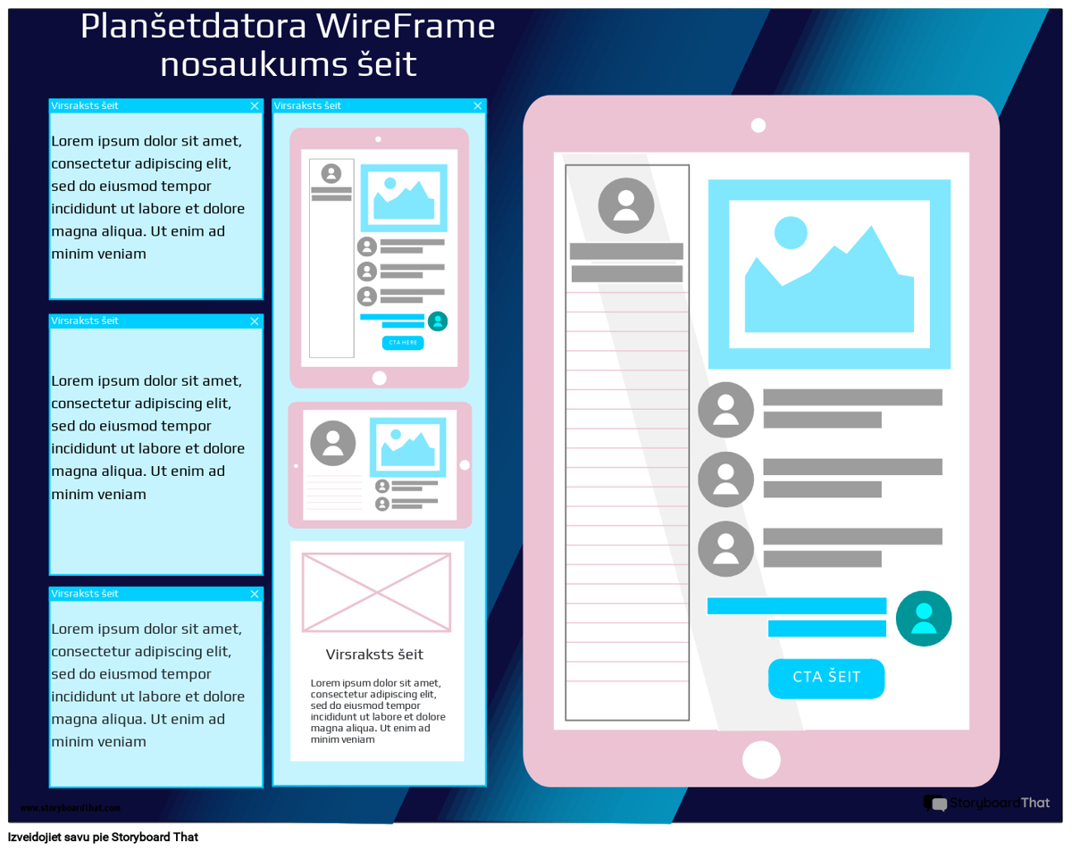 Korporatīvā Planšetdatora WireFrame Veidne 1
