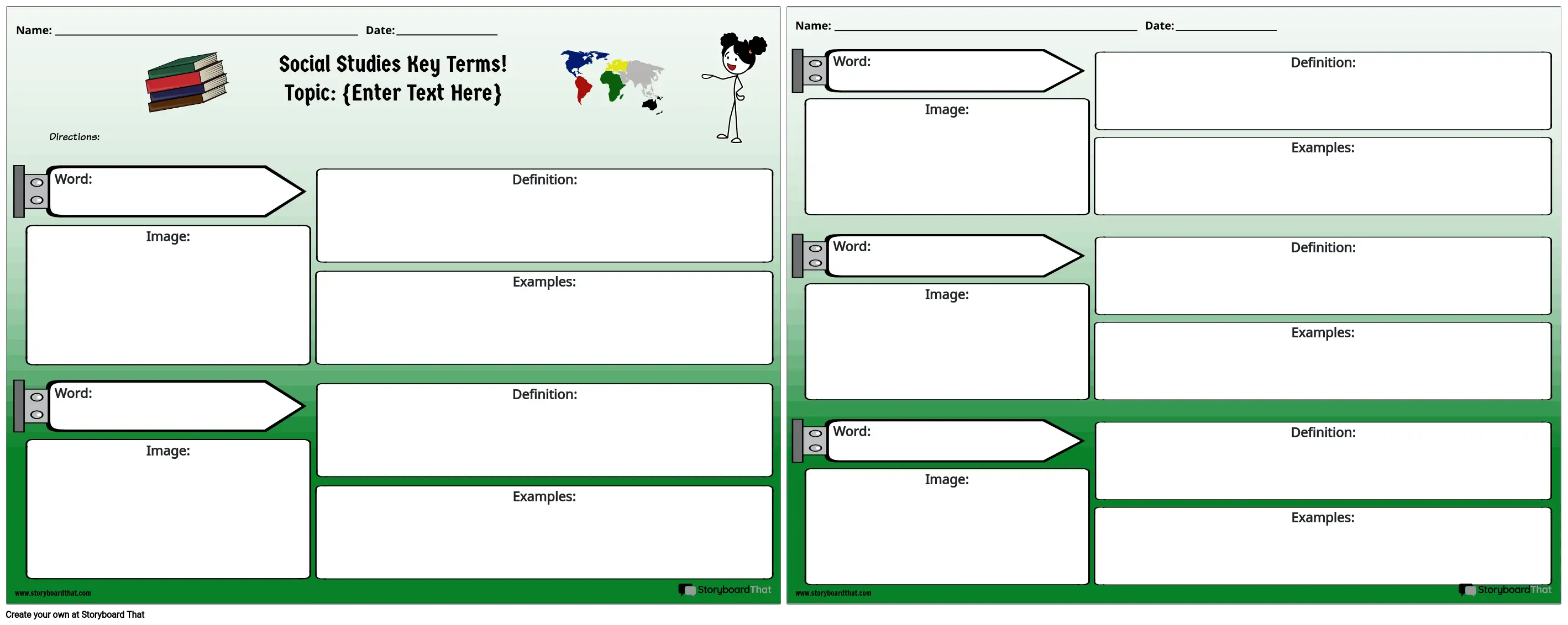 Sociālo Zinību Vārdnīca Graphic Organizer Ainava