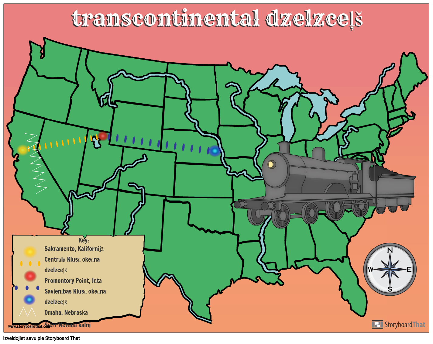 Starpkontinentālās Dzelzceļa Karte