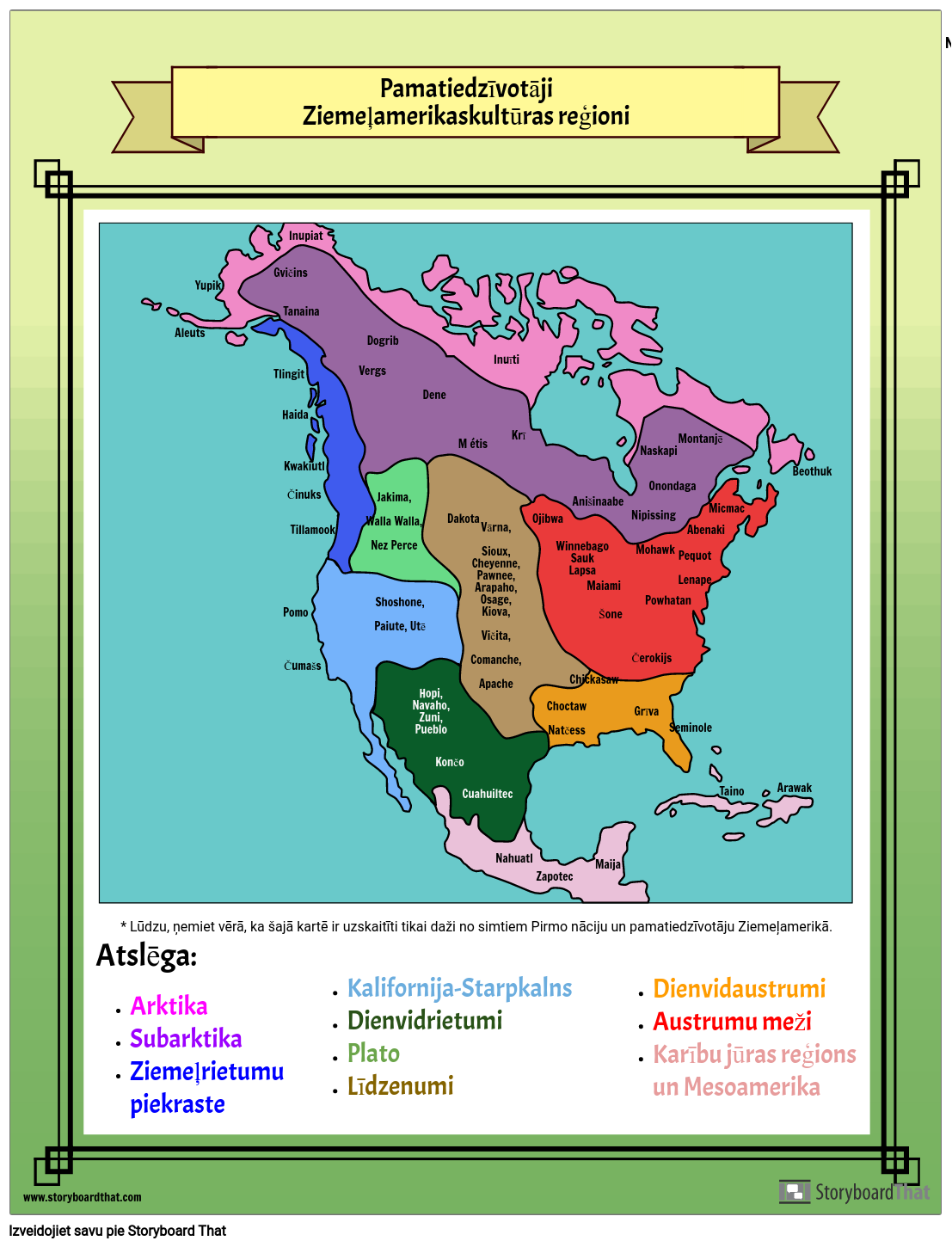 Ziemeļamerikas Pamatiedzīvotāju Karte