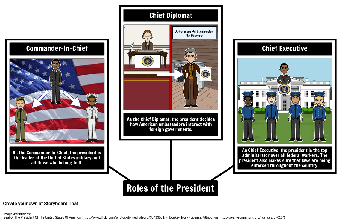 What are the Roles of the President? Storyboard