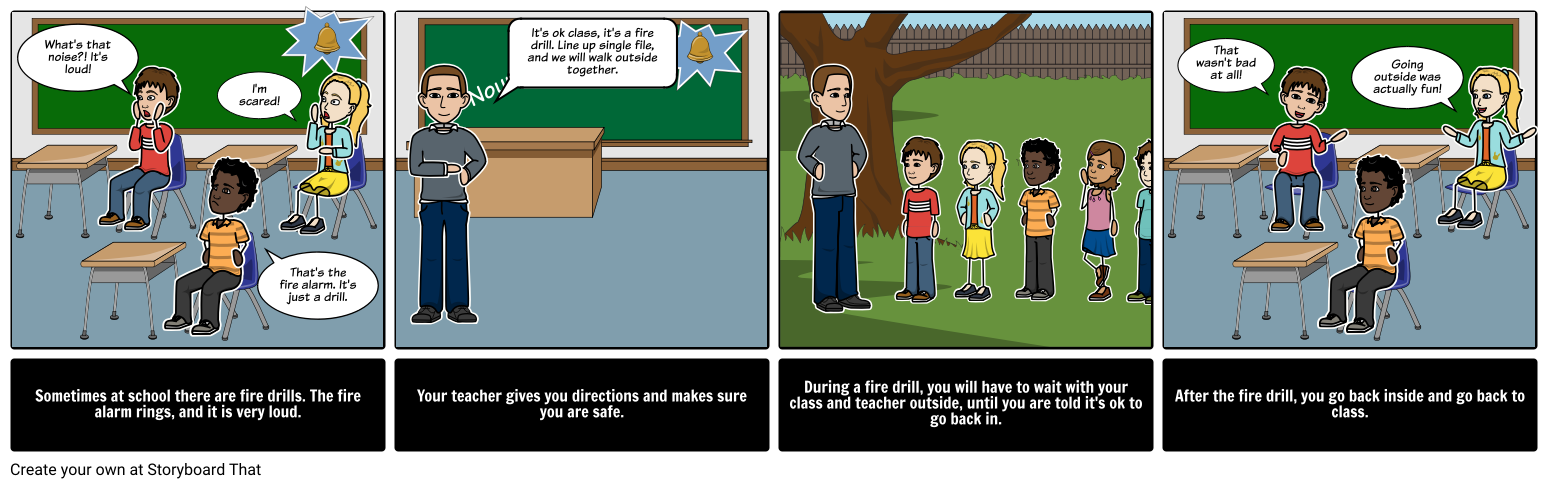 Printable School Fire Drill Story | Transitions in Social Situations