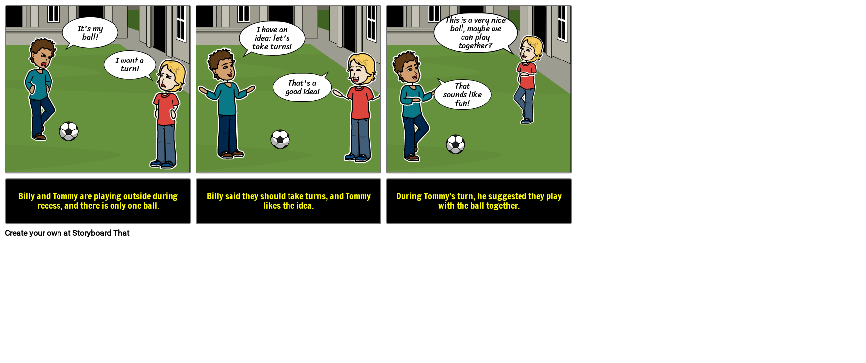 Taking Turns Soccer Story | Social Settings Examples