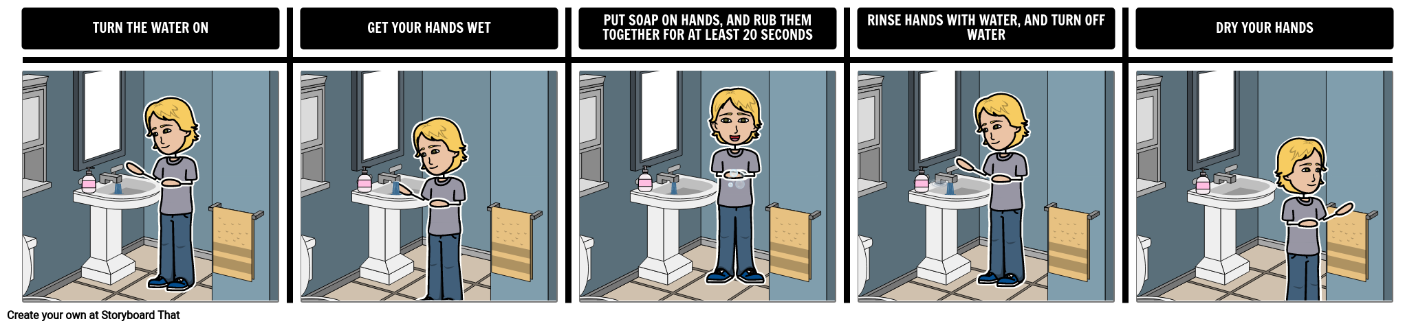 Editable Washing Hands Social Story | Daily Living Skills Checklist