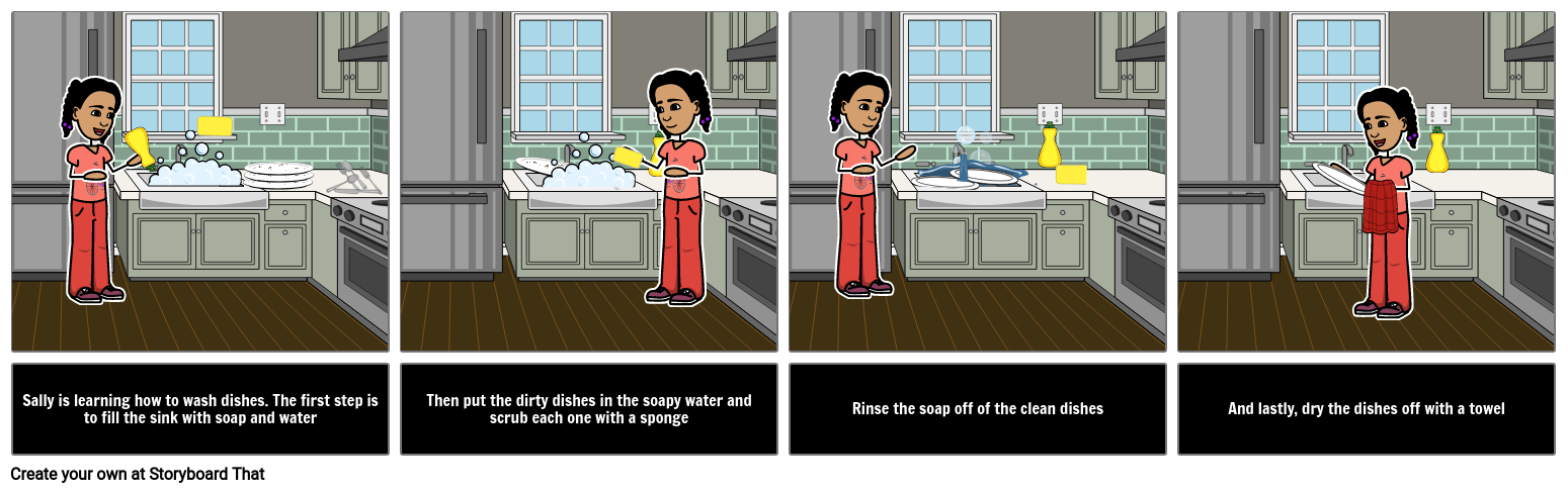 Social Story - How to Wash Dishes
