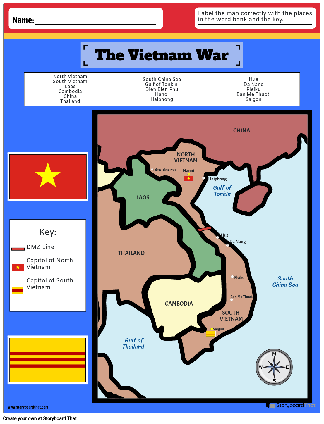 De Kaart van de Oorlog in Vietnam