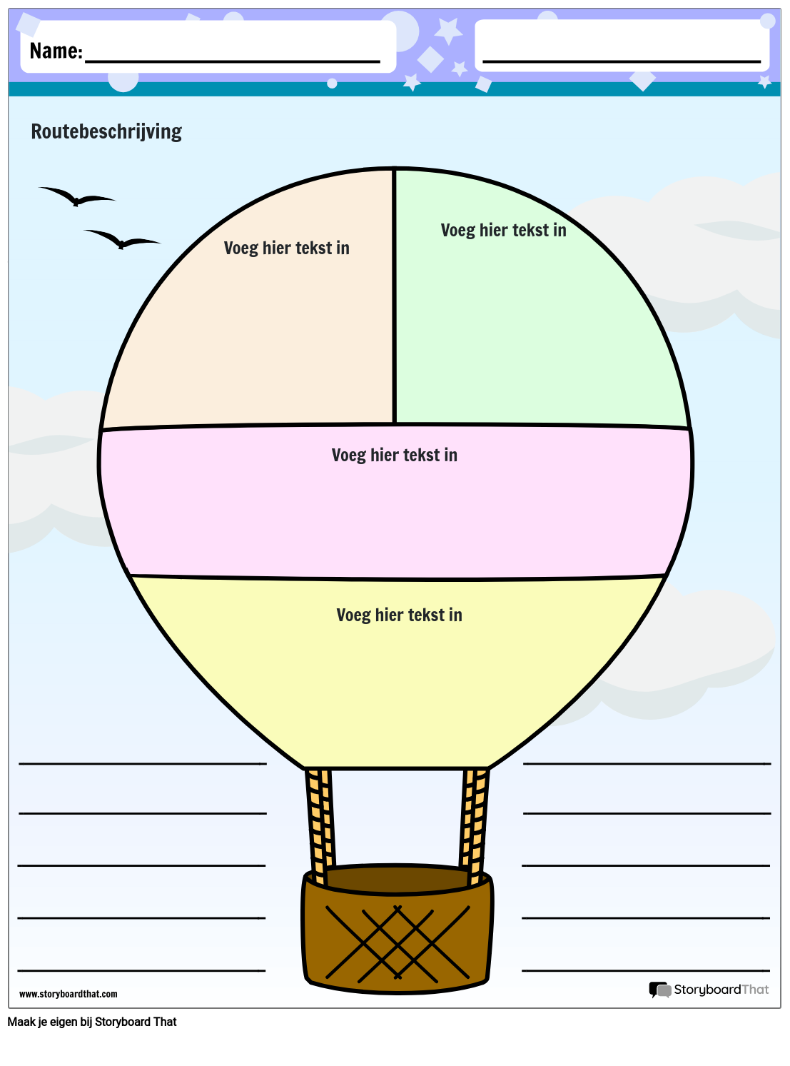 Grafische Organizer Heteluchtballon