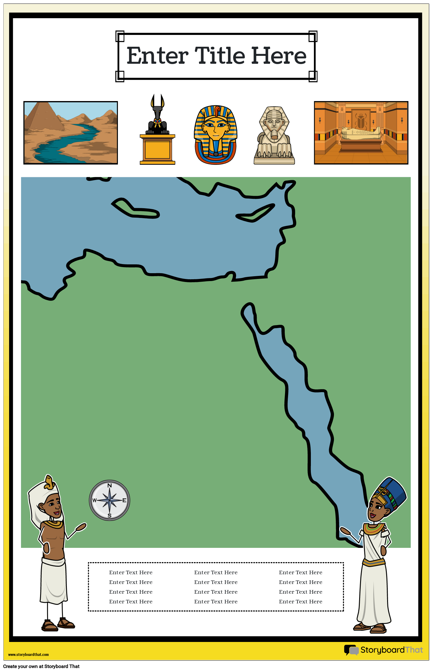 Kaart Poster 36 Kleur Portret Oude Egypte