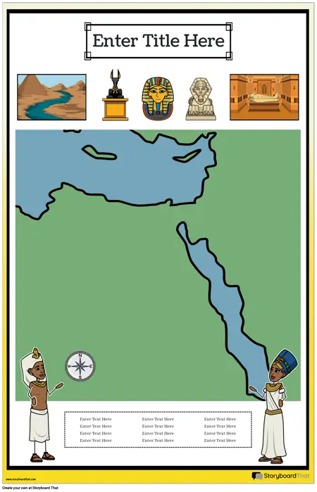 Kaart Poster 36 Kleur Portret Oude Egypte