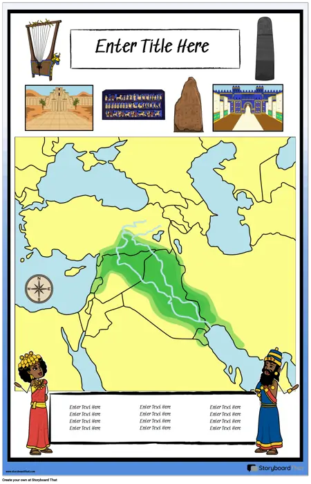 Kaartposter 35 Kleurenportret Oud Mesopotamië