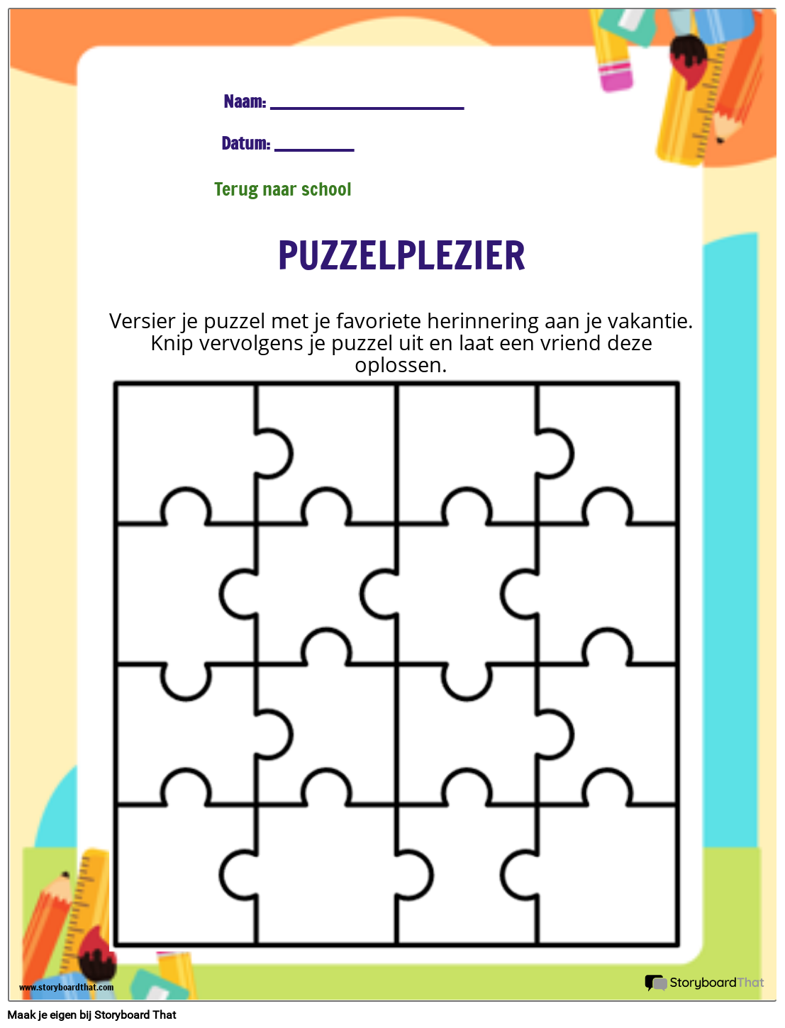 Leuke Terug Naar School-puzzel