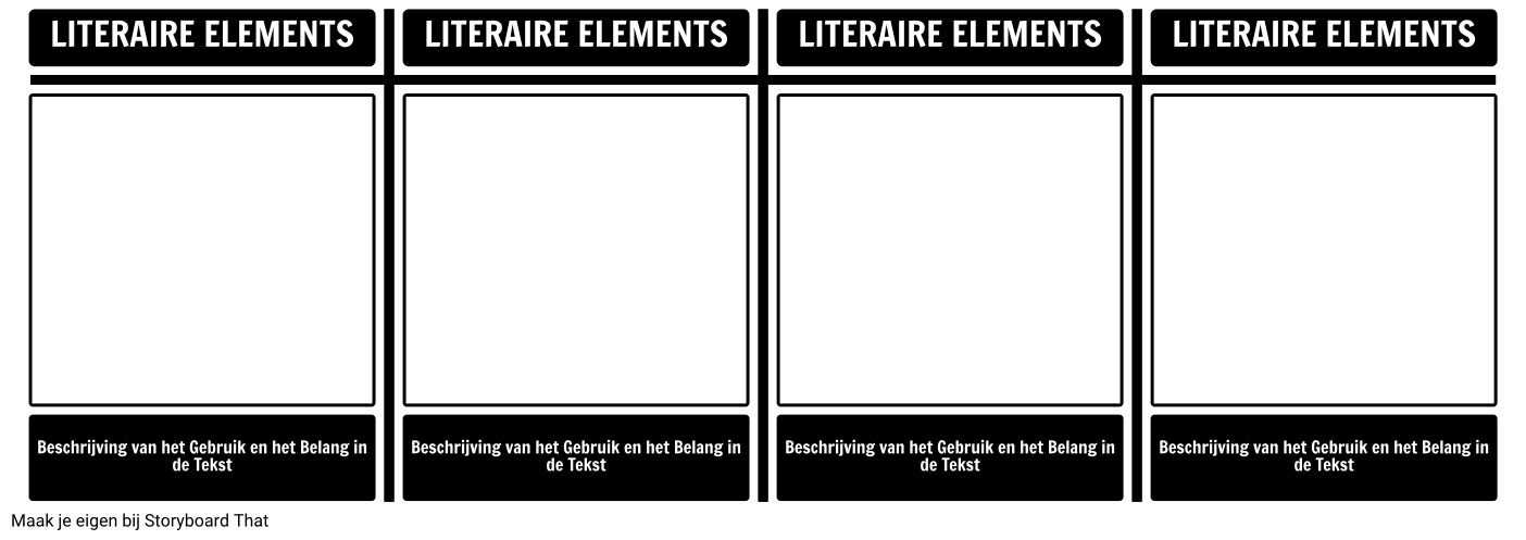 Literaire Elements T-Chart