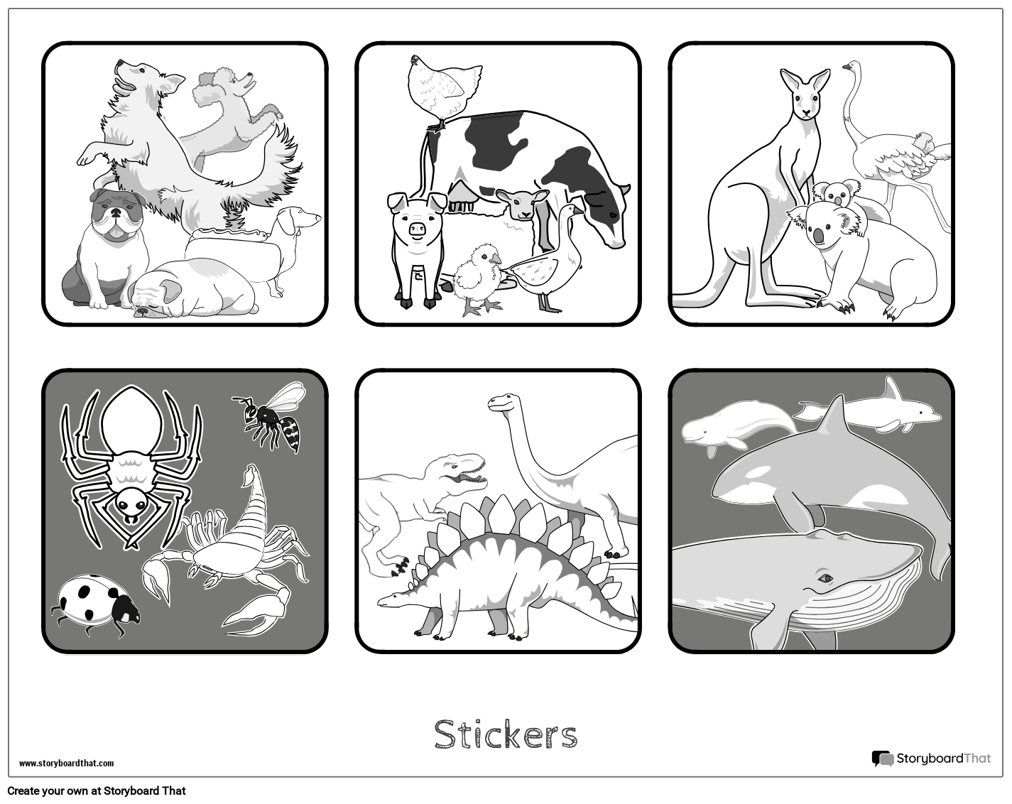 Nieuw Create Page Stickers Template 3 Zwart wit Nieuw Create Page Stickers Template 3 Zwart wit