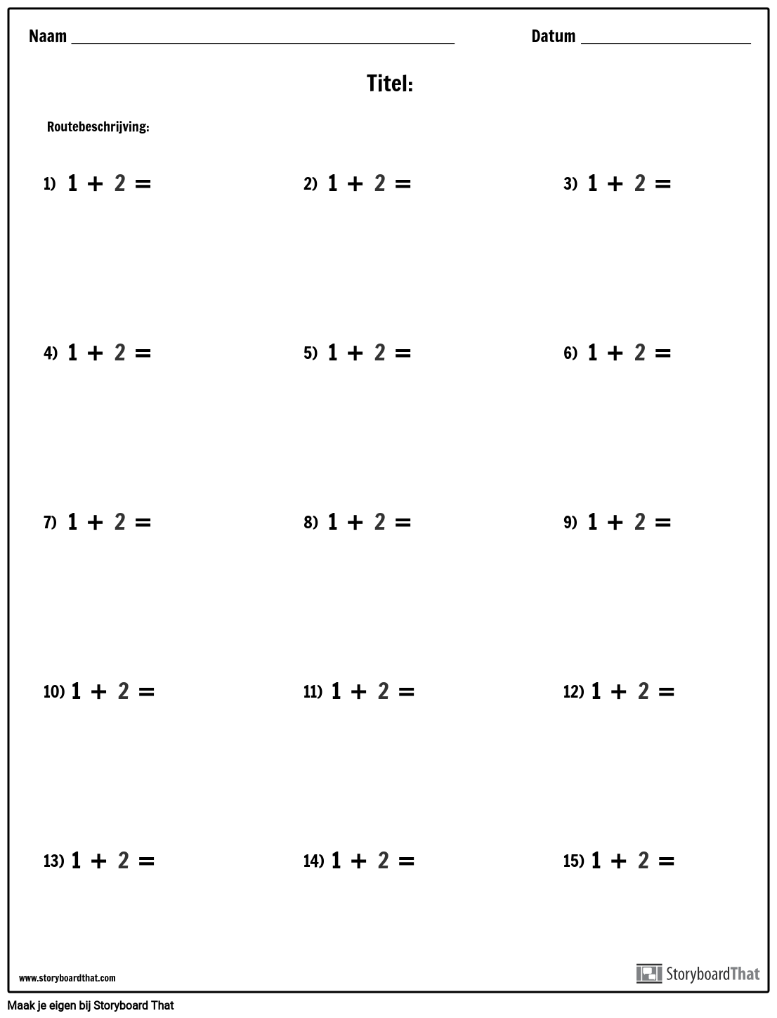 Optelling - Enkel Nummer - Versie 1