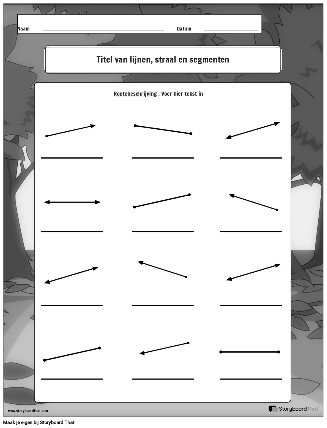 Stralen, segmenten en lijnen hebben een zwart-wit thema