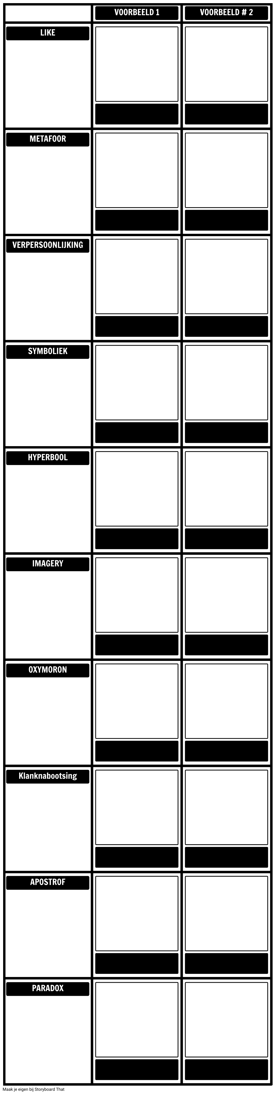 Template Figuratieve Taal Meerdere Voorbeelden