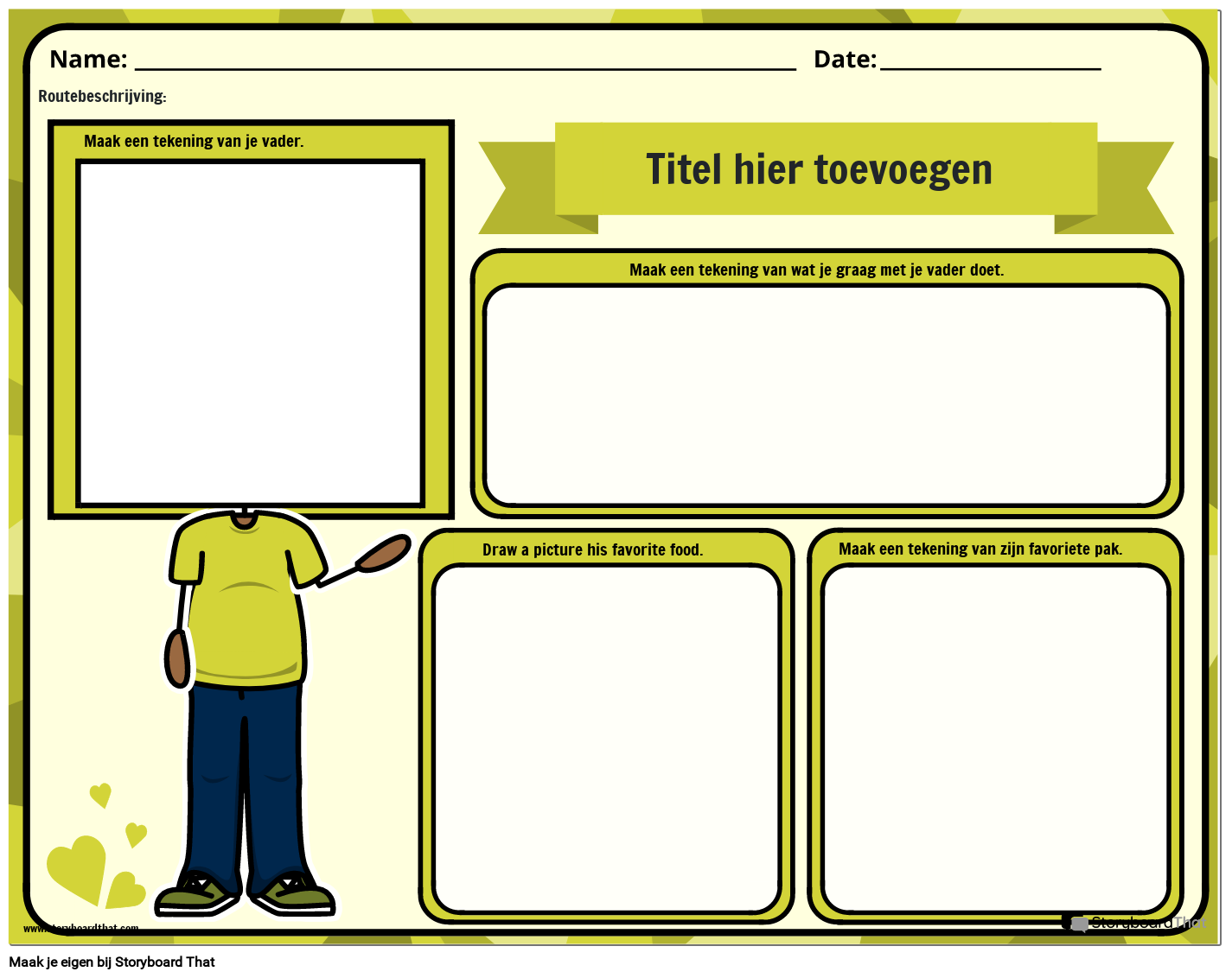 Werkblad Voor Tekenactiviteiten Voor Vaderdag