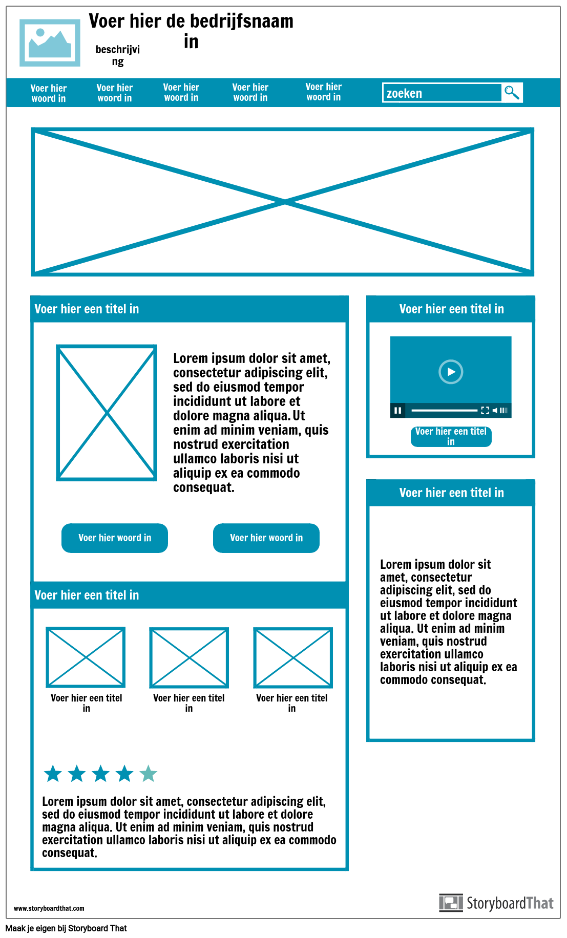 Download Sjablonen en Voorbeelden | GRATIS Wireframe-tool