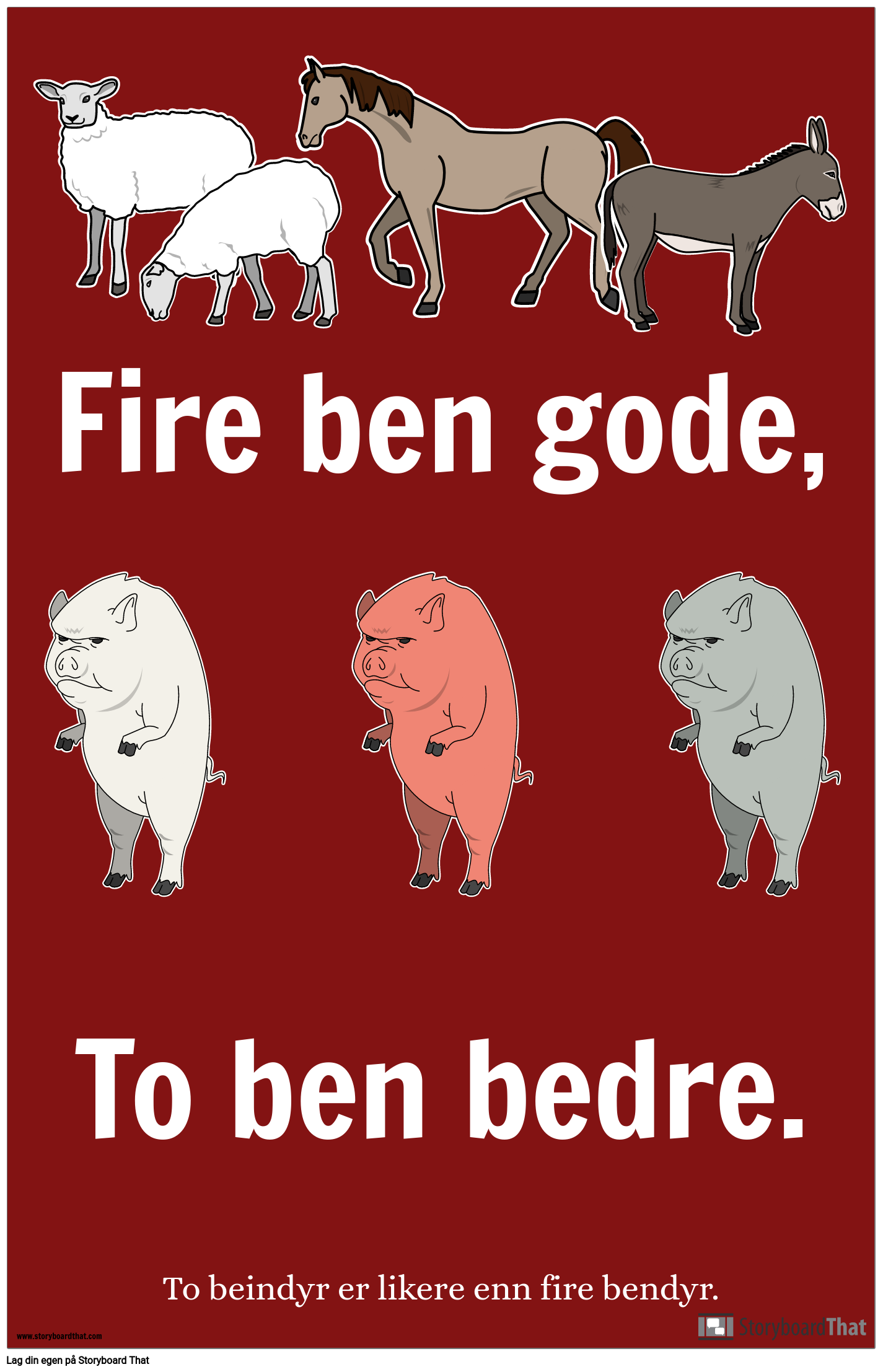 Animal Farm Propaganda Plakat Eksempel