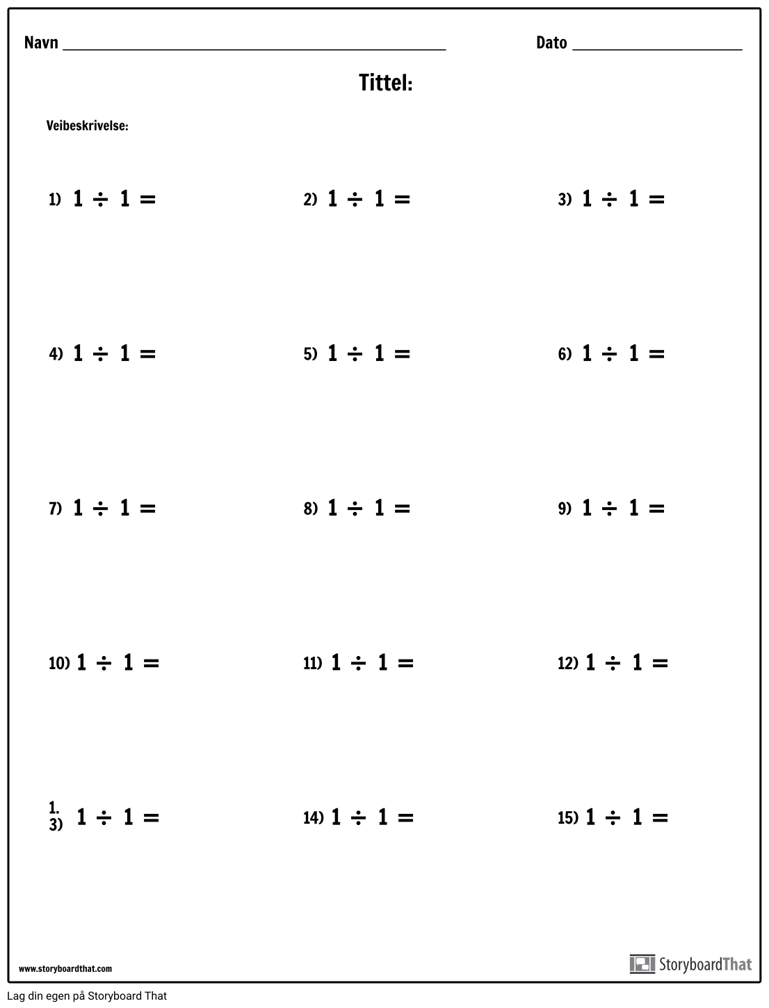 Divisjon - Enkelt Nummer - Versjon 1