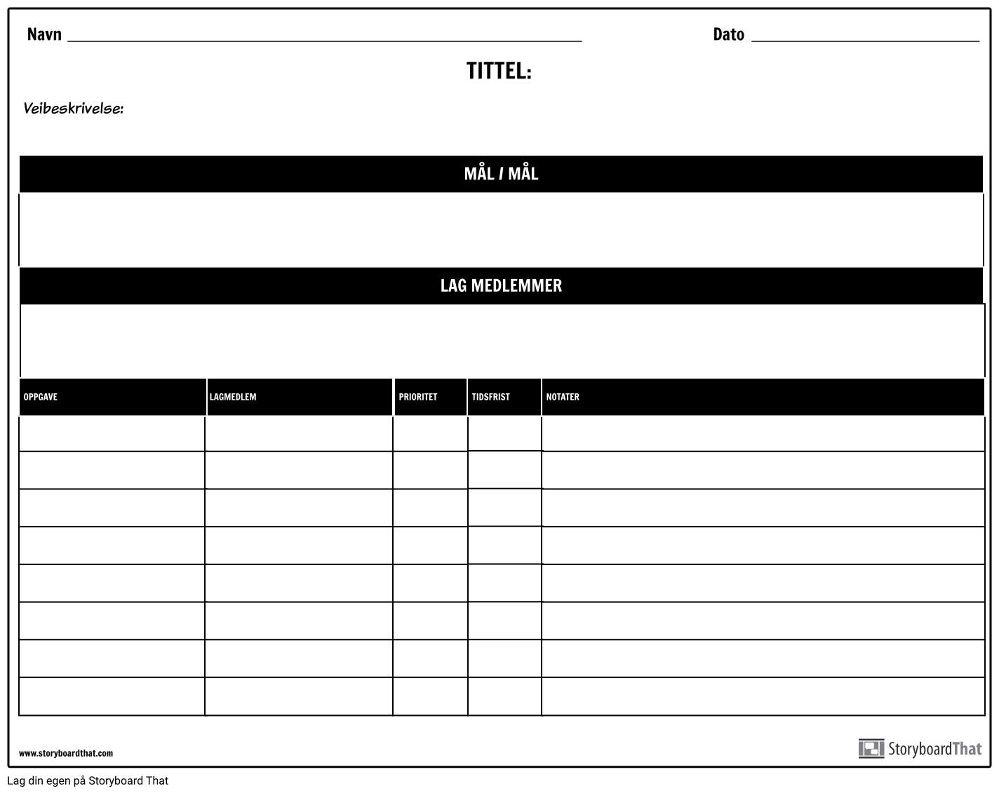 planner-etter-prosjekt-storyboard-por-no-examples