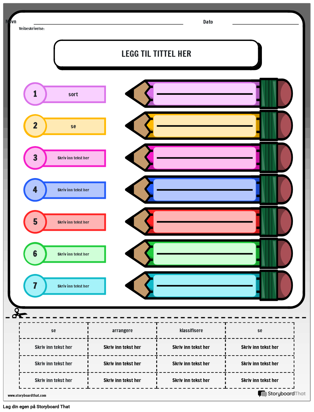 Verbs- Shades of Meaning Worksheet