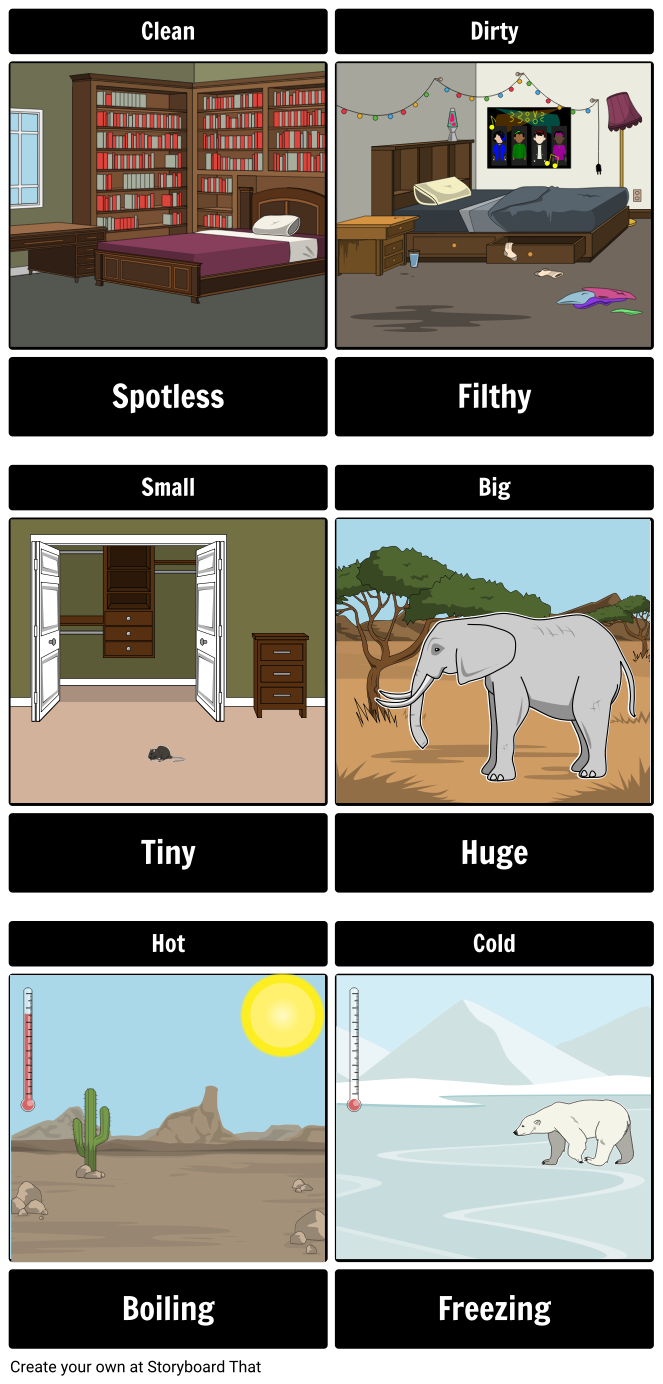 Extreme Adjectives Storyboard By Oliversmith