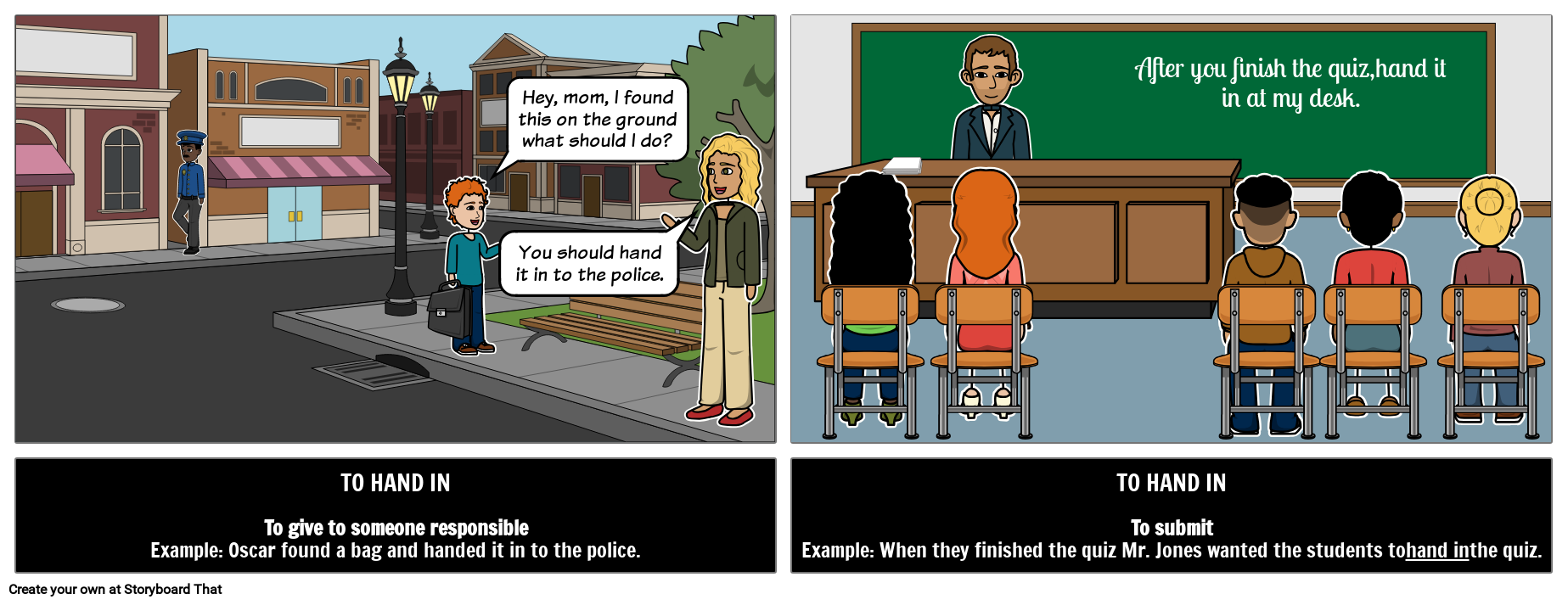 ESL Visual Vocabulary Guide To Phrasal Verbs To Hand In