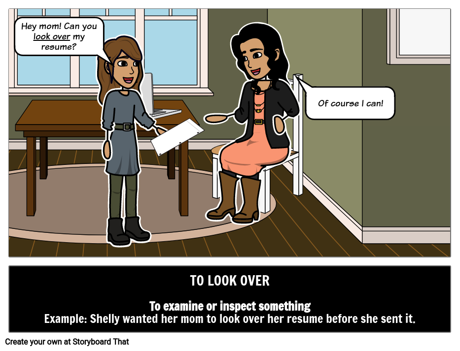 ENL Visual Vocabulary | Guide to Phrasal Verbs: To Look Over