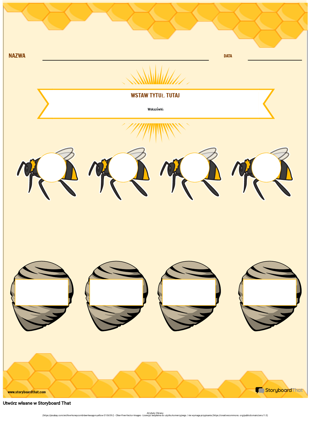 Arkusz Dopasowywania Motywów Pszczół dla Dzieci