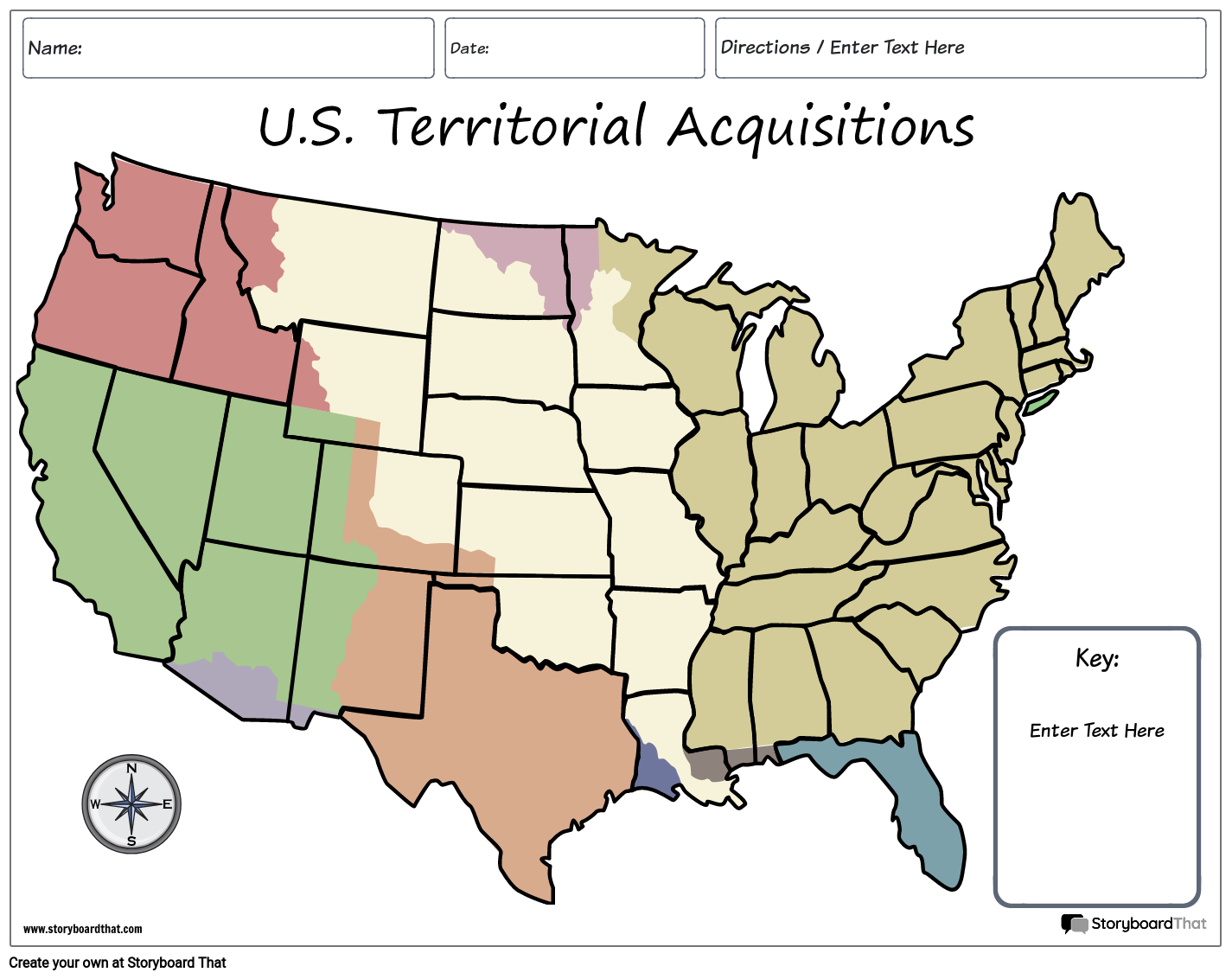 Mapa Terytoriów USA