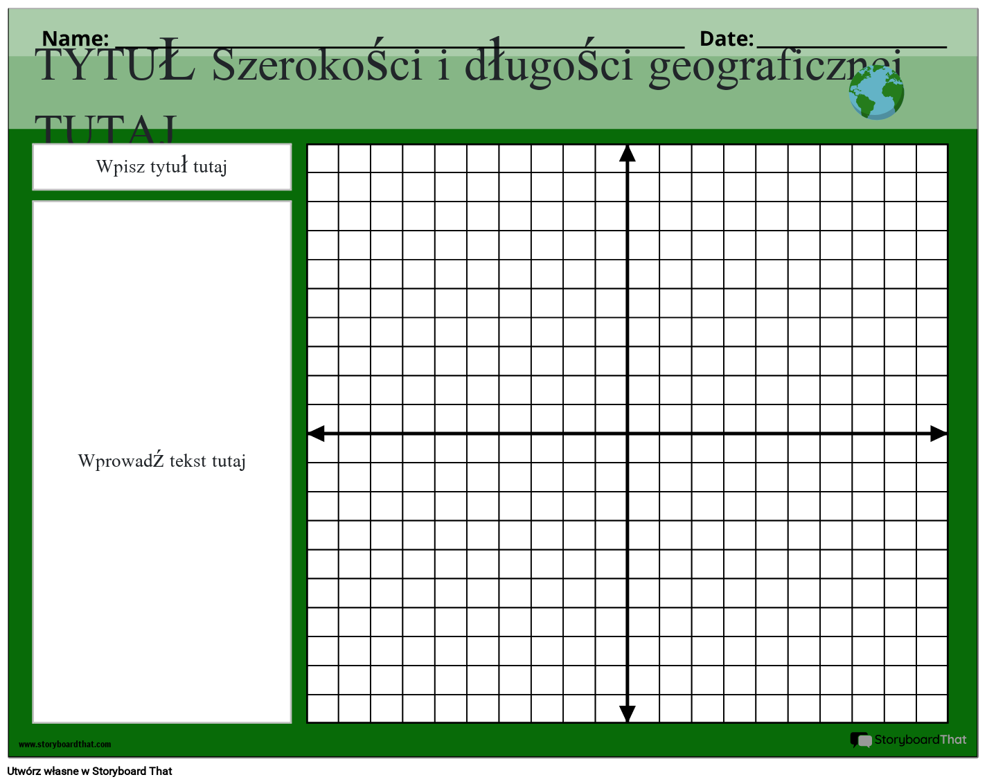 Nowy Szablon Szerokości i Długości Geograficznej Strony Utwórz 2