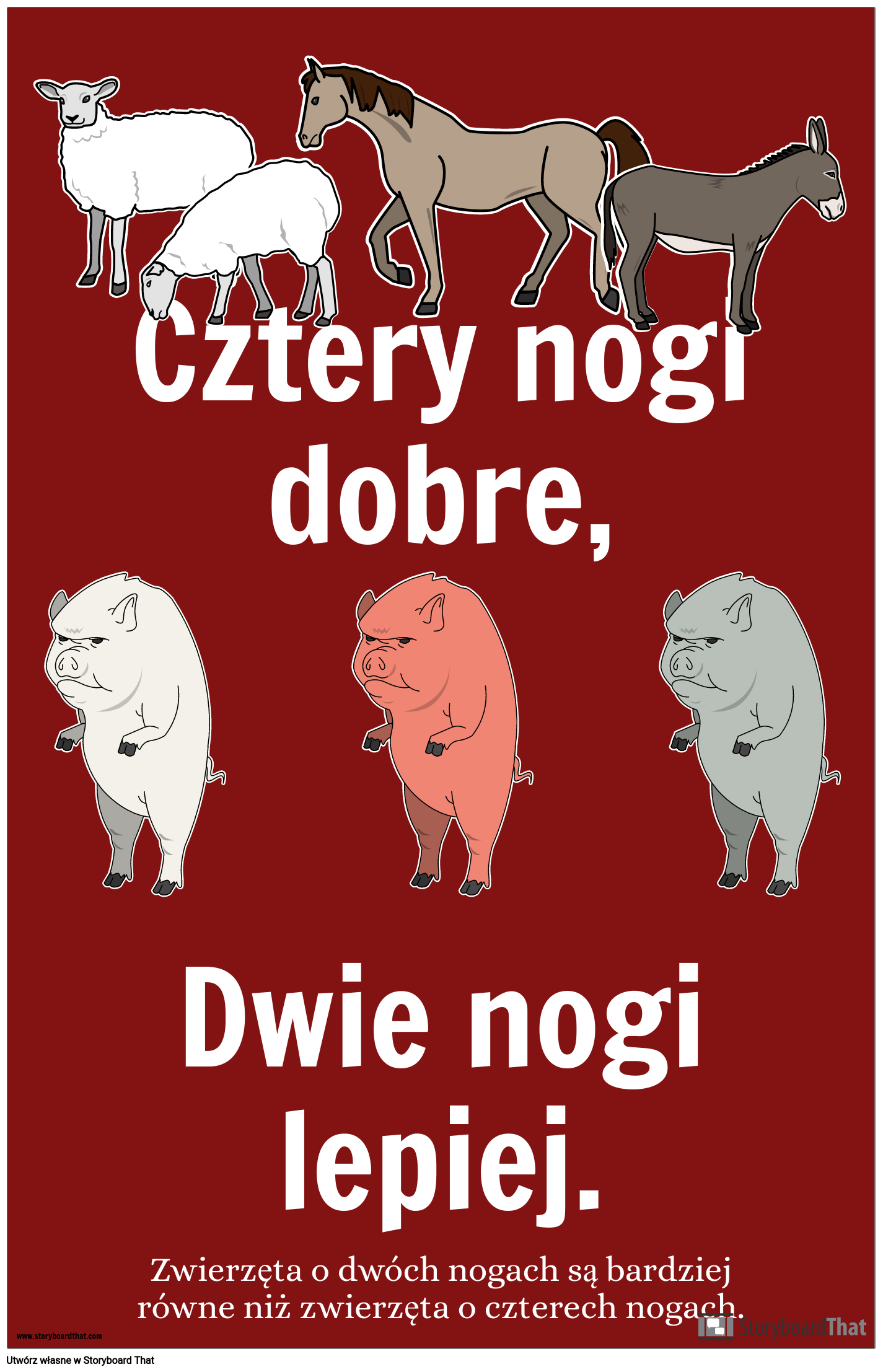 Plakat Propaganda Farmy Zwierząt