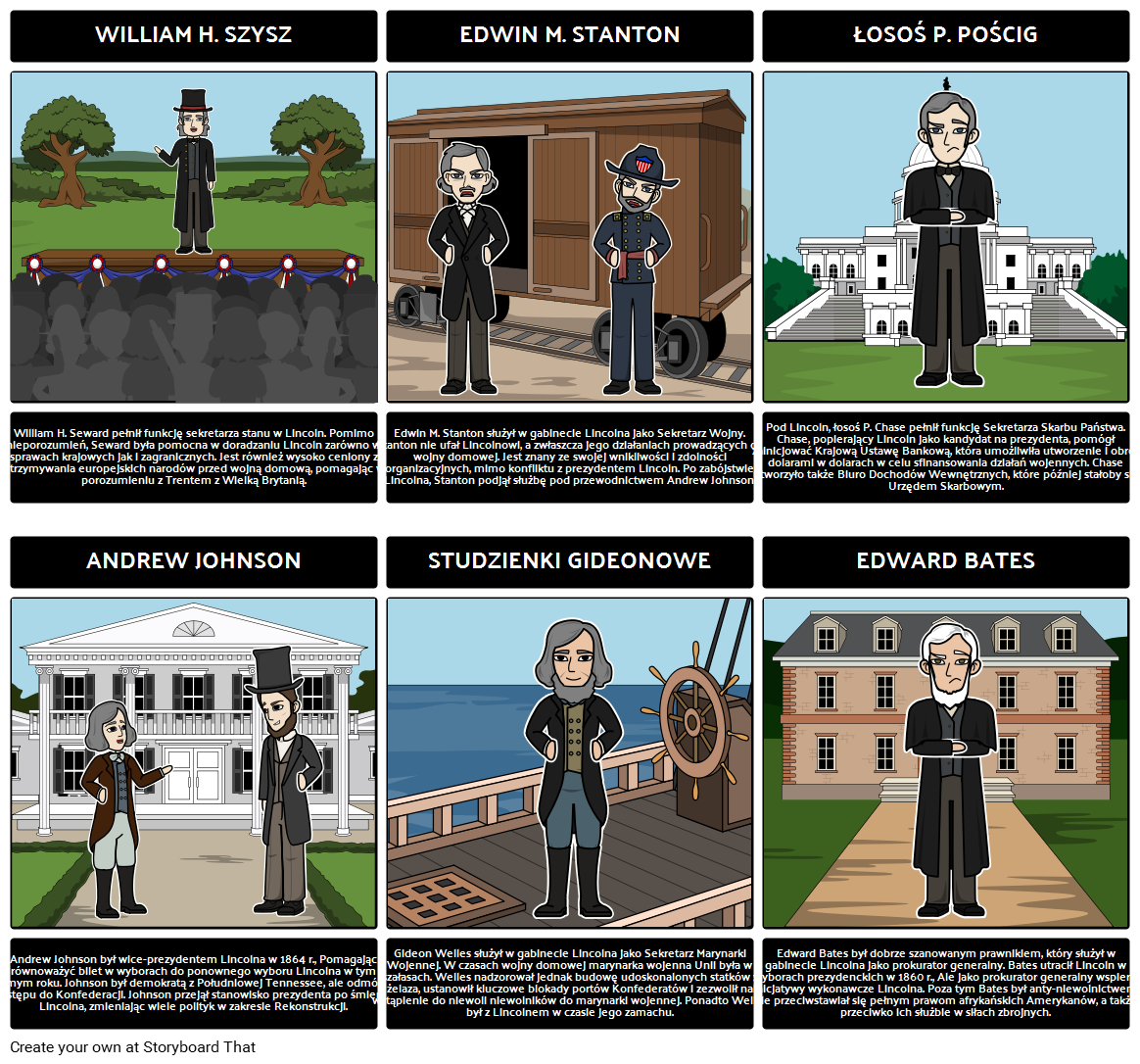 Prezydencja Abrahama Lincolna - Główne Figury Gabinetu Lincolna