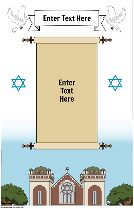 Żydowski plakat ze zwojem