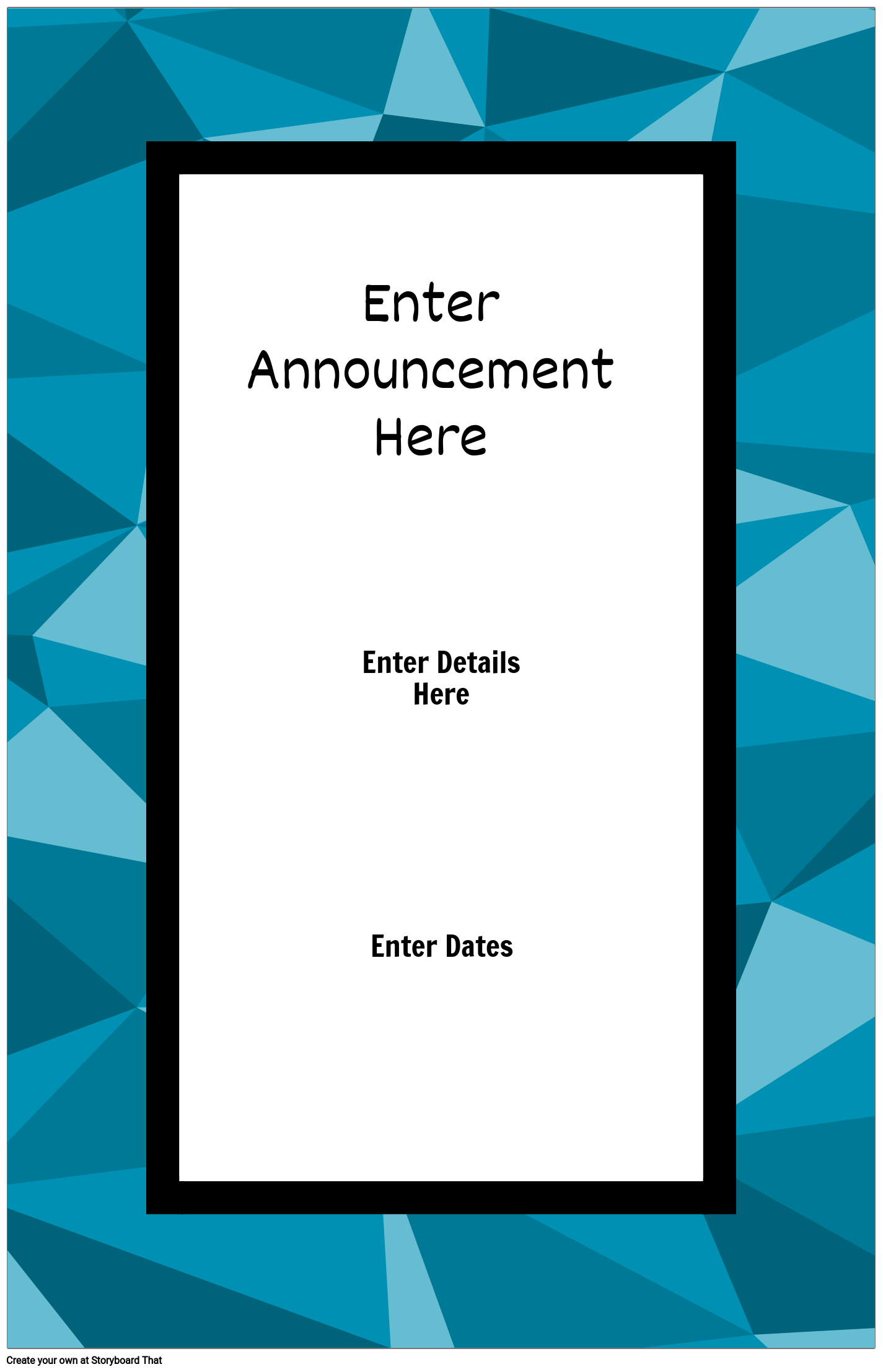 Blue Background Announcement Poster Template